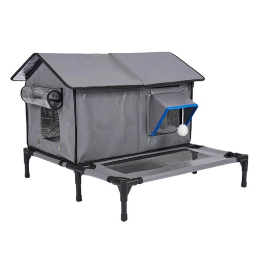 Raised cat house - cat, with